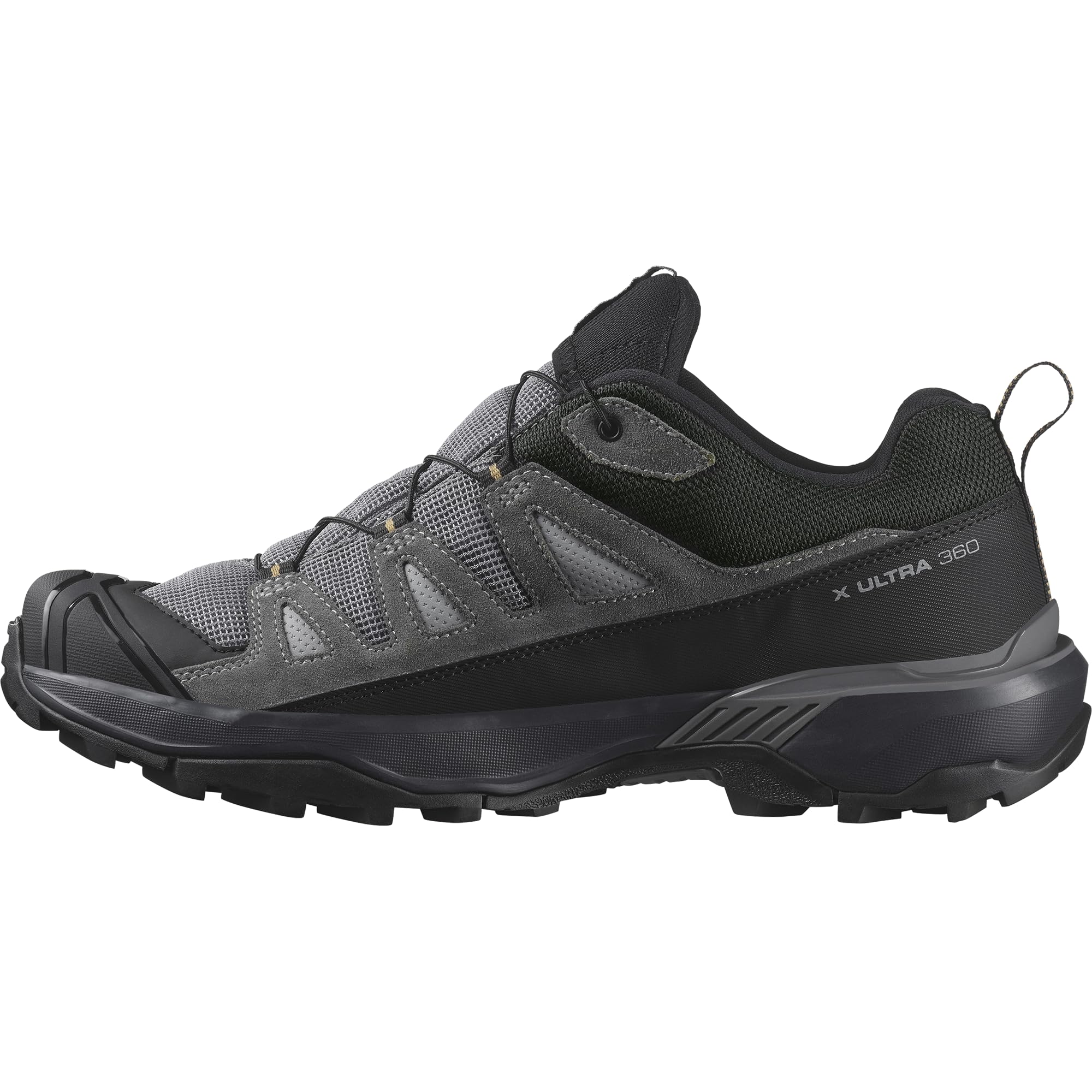 Salomon X Ultra 360 Leather Gore Tex, Men's Waterproof Hiking Shoes, with Full Lateral Stability Contagrip Grip for All Terrains Grey Black