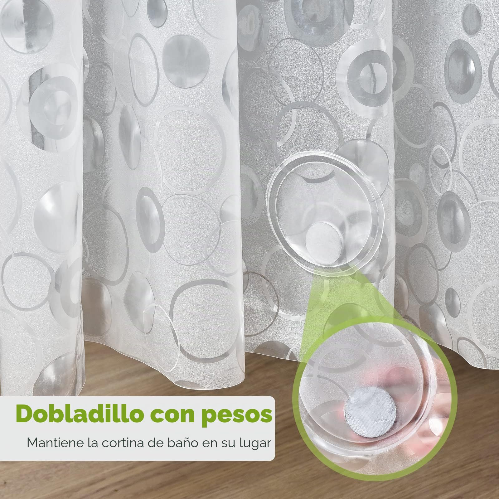 OTraki Cortina Ducha Pesada Larga 240x200cm Cortina de Baño Antimoho Impermeable Cortina Bañera EVA Translúcida Mate Shower Curtian con 16 Ganchos para Ducha o Bañera