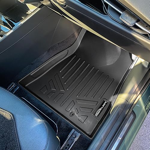 Miniatura 3 de SMARTLINER Juego de alfombrillas negras de primera fila para todo tipo de clima, compatibles con modelos Kia NIRO PHEV y híbridos 2023-2024