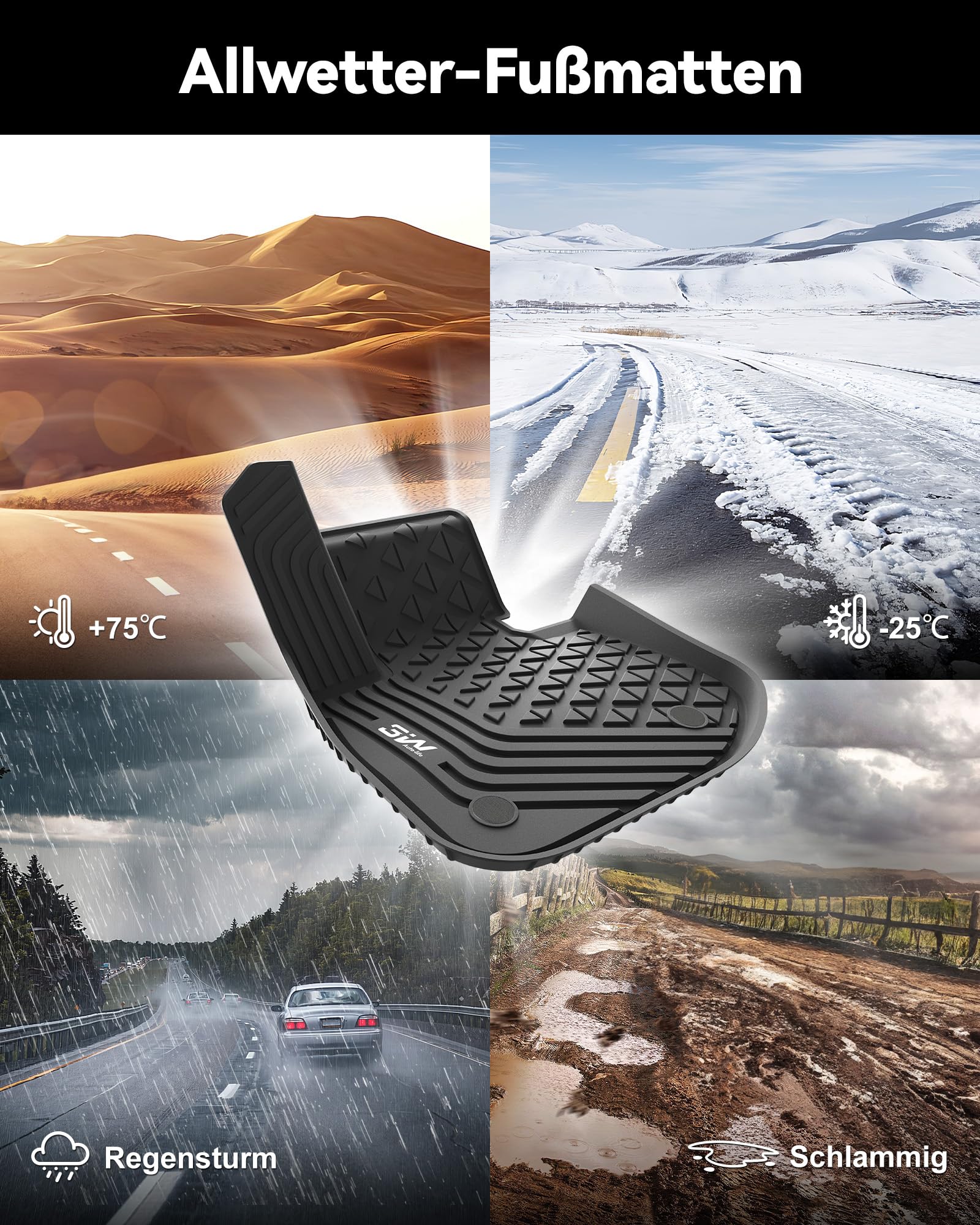 3W für BMW iX1 U11 BEV 2022-2026 Fußmatten & Kofferraumwanne | Für X1 xDrive25e Benzin-Hybrid | TPE Thorex™ Allwetter | 3D Maßgeschneiderte Passform | Hundefreundlich Zubehör | Wasserdicht