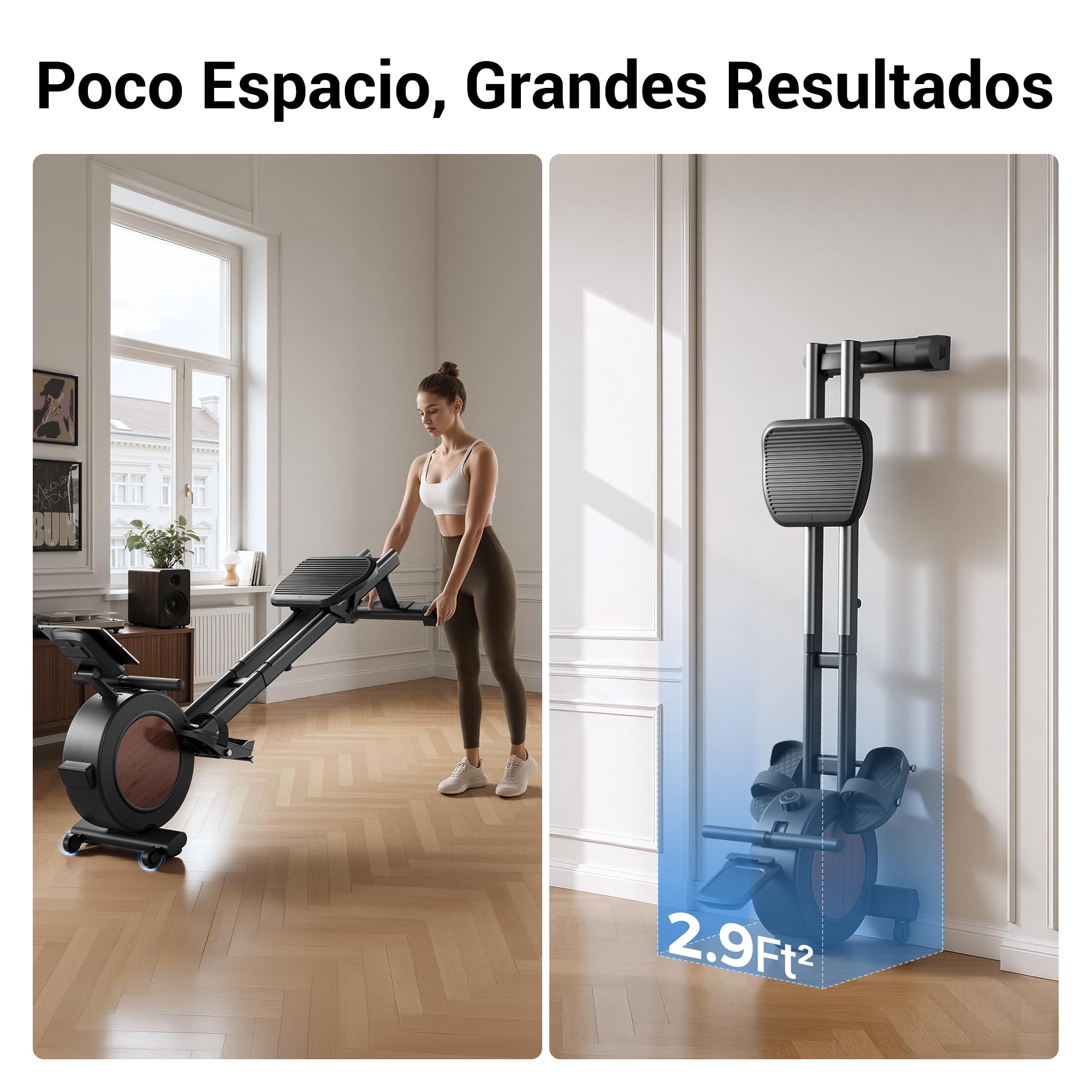 UMAY Máquina de Remo para Casa, 16 Niveles de Resistencia,con App