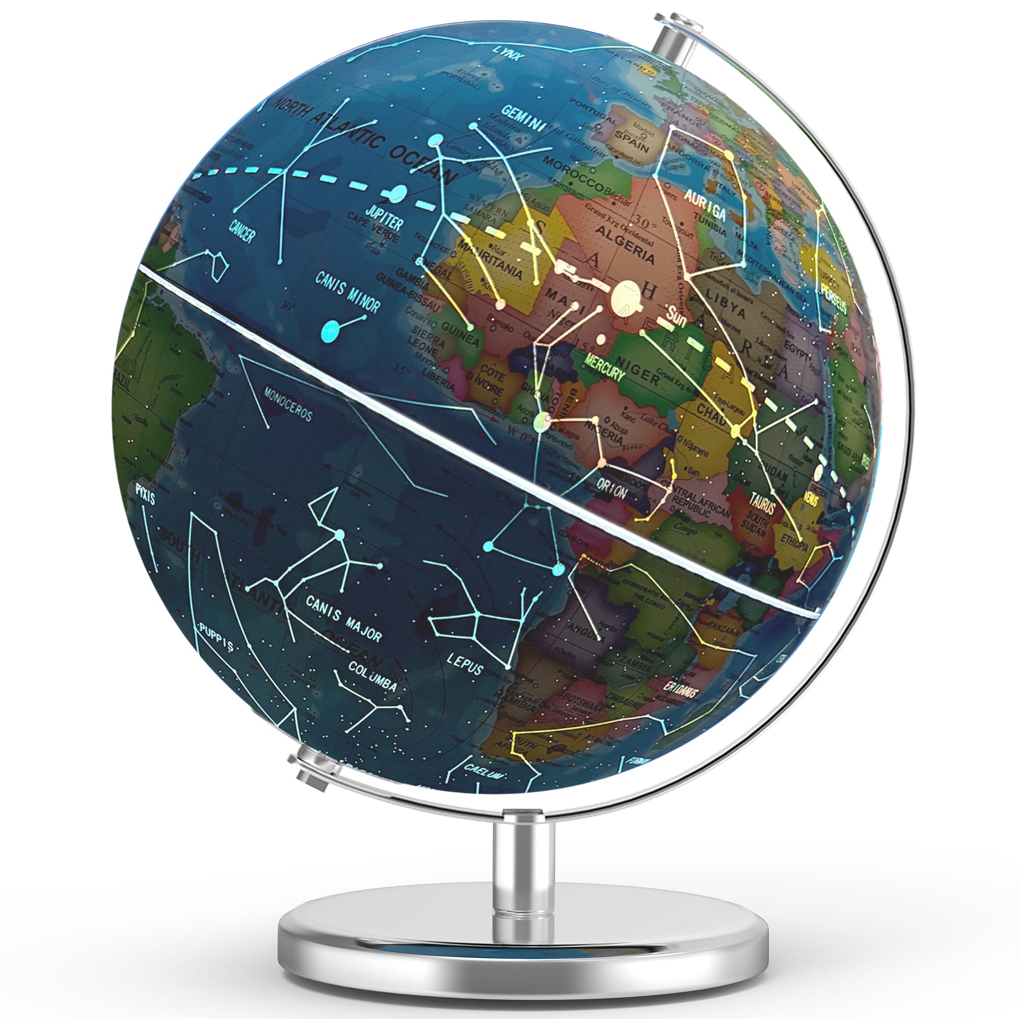 Waldauge Illuminated World Globe with Stand, 13