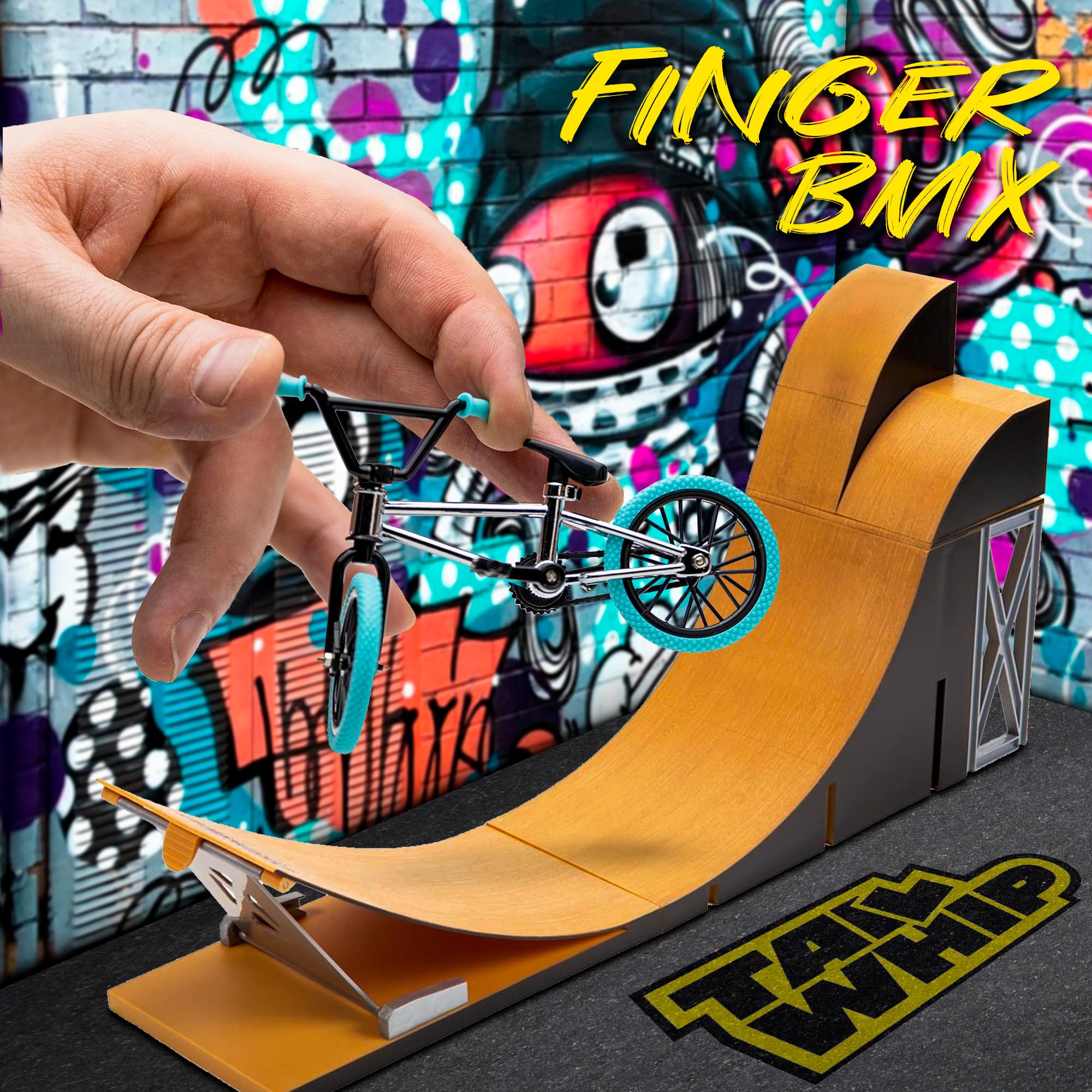 Finger Bike BMX, Metalowy Mini Rower na Palce z Personalizowanymi Akcesoriami do Niesamowitych Trików, Razem z Tech Finger Skateboards, Pro Fingerboards, Finger Scooters, Rozwija Motorykę Rąk, chrome