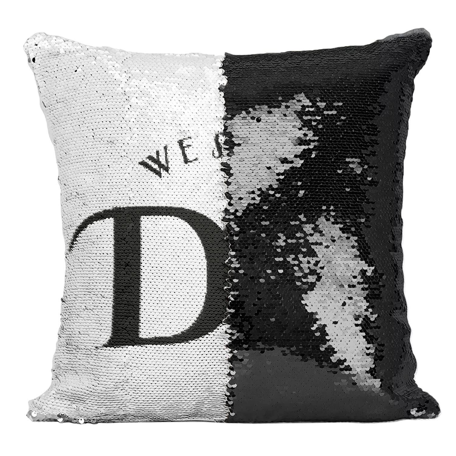 Coussin avec Housse Sequin Paillettes Noir pour 45th Anniversaire de Mariage et Fête de Couple