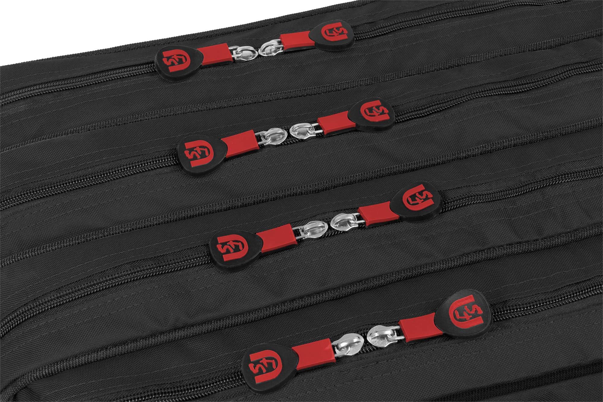 normani Rutentasche Rod Case Angelkoffer Futteral mit 2, 3 oder 4 Ruten-Fächern, Verschiedene Längen wählbar - stark wasserabweisender Fishing Rucksack Schwarz 4 Innenfächer 150 cm