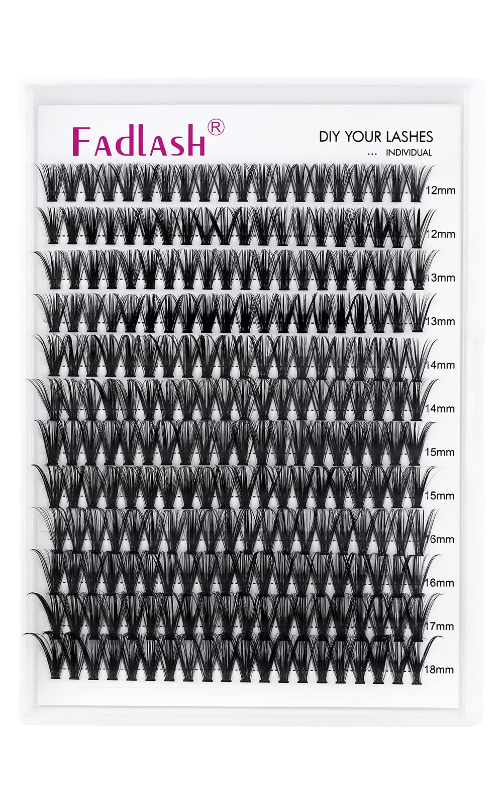 Individual Lashes 12-18mm Mix Cluster Lashes 240pcs DIY Lash Extension D Curl Lash Clusters Soft Individual Lash Extensions Eyelash Clusters Wispy Cluster Eyelash Extensions (40D-0.07D, 12-18mm)