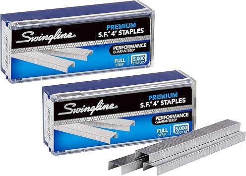 Swingline Staples, 2 Pack, S.F. 4, Premium for Desktop Staplers, 1/4" Length, 210/Strip, 5000/Box 35450