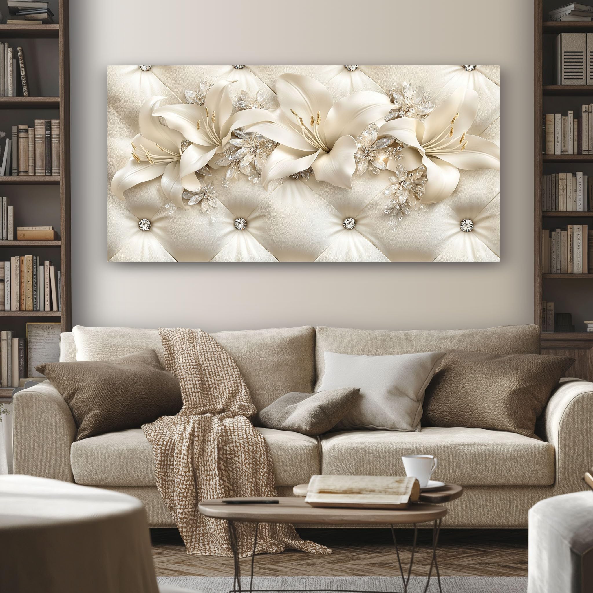SKOEUI Quadro su Tela Fiore 3D 1 Pezzo Quadro Moderno 80x160 Senza Cornice