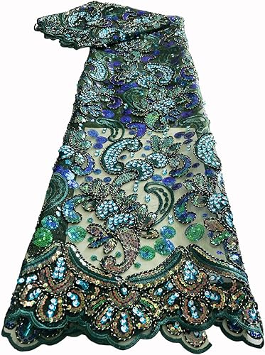 Tngan Tela de encaje de lentejuelas elegante bordado floral africano encaje lentejuelas lentejuelas tul nigeriano para vestidos de novia de novia, 5