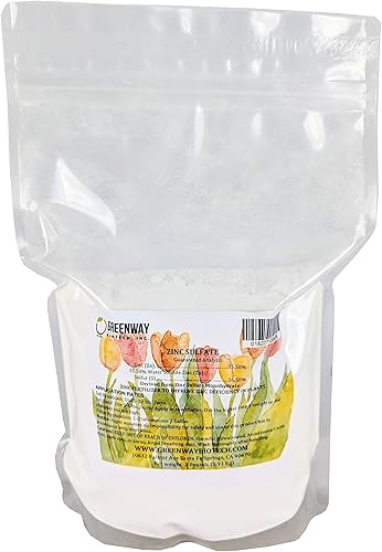Polvo de sulfato de zinc 35,5% monohidrato más 16,5% de azufre Greenway Biotech Marca (2 libras)