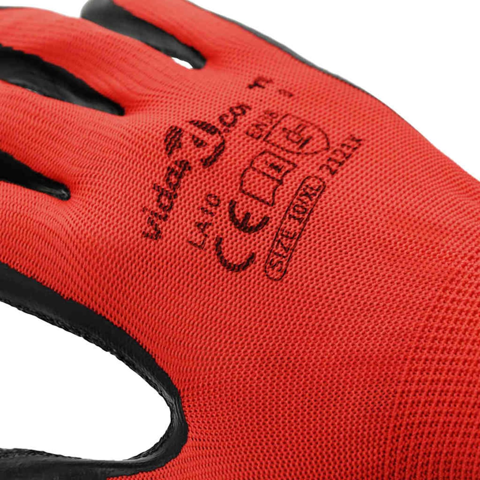 Homgoday Arbeitshandschuhe 24 pcs Rot und Schwarz 10 / XL Arbeitshandschuhe Model42020697