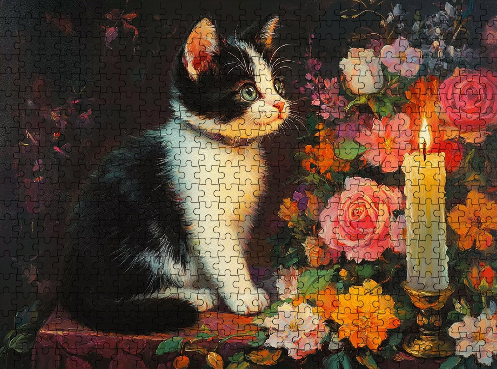 Puzzle 2000 Pezzi Classici, Puzzle gatto fiore-3 99 x 70 cm, Gioco Educativo e Antistress in Legno con Poster Incluso, Ttività DIY per Famiglia, Regalo per Appassionati, Decor Parete Casa, f0-706
