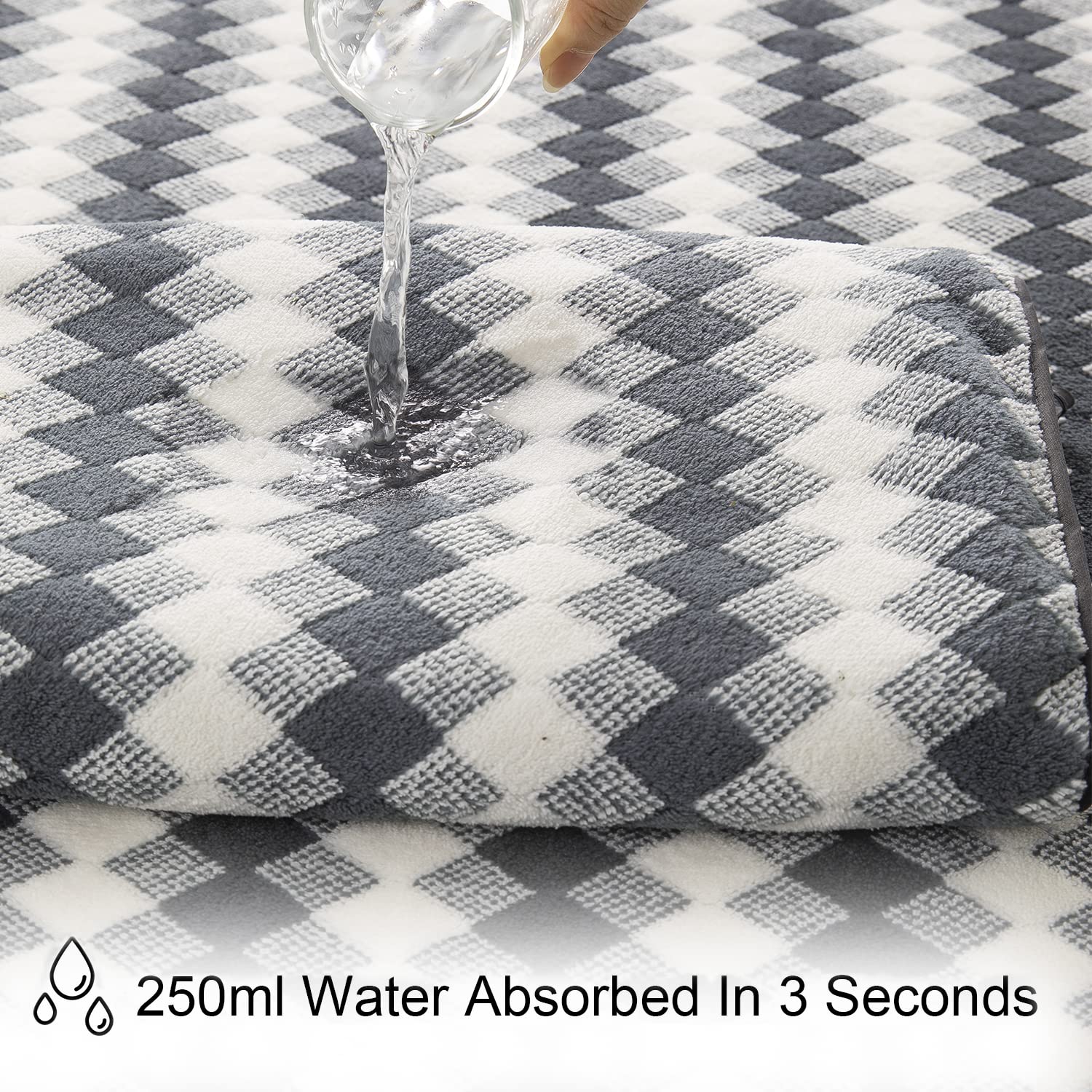 Juego de 4 toallas de baño grises de 35 x 70 pulgadas, 600 g/m², toalla de baño gruesa de microfibra con patrón de diamante, toallas de baño súper suaves y absorbentes, para adultos, baño, spa, hotel