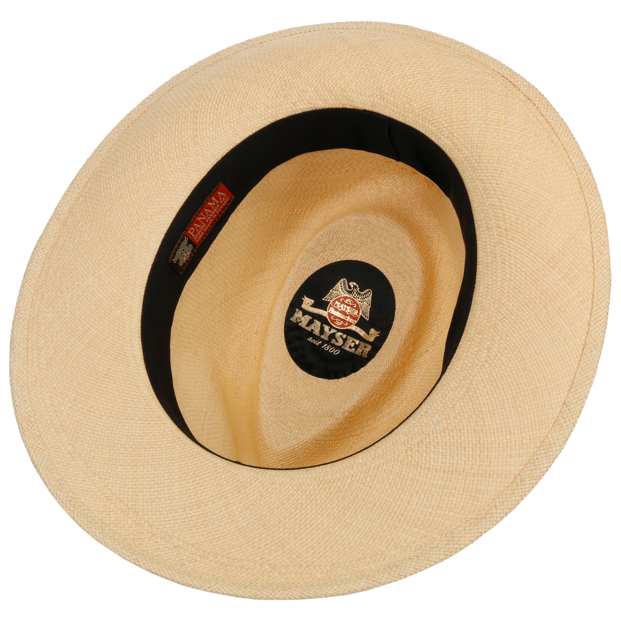 Mayser Sombrero Bogart Panamá Mujer/Hombre - Made in The EU de Paja Sol Playa con Banda Grosgrain, Grosgrain Verano Primavera/Verano