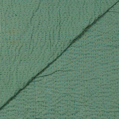 Vista 88 de Marubhumi Edredón tradicional indio de algodón puro, estampado de cachemira, colcha Kantha multicolor (multicolor-22, individual (60 x 90 pulgadas)