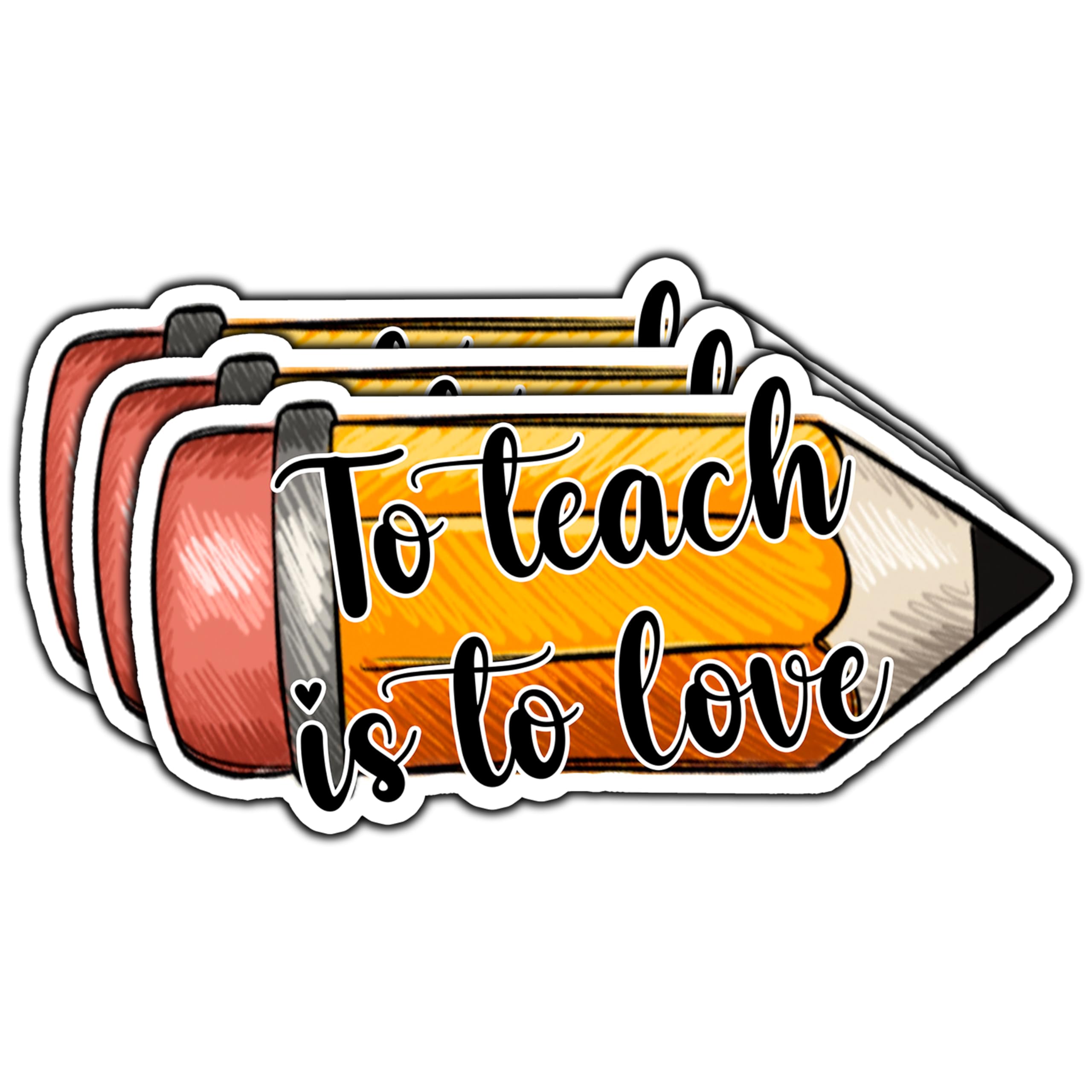 Photo 1 of (3Pcs) to Teach is to Love Inspirational Sticker Teacher Teaching Appreciation Stickers Decorate Motivational Waterproof Vinyl Decal for Tumbler Water Bottle Laptop Phone Notebook Size 3x1.6 Inches
