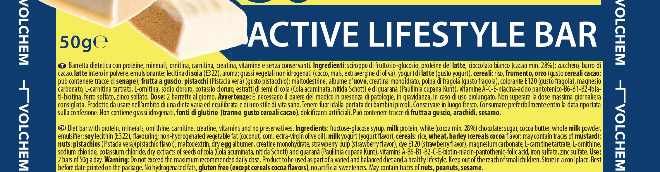 VOLCHEM PROMEAL ZONE 40-30-30 -BARRETTA DIETA A ZONA- 24 barrette da 50 grammi gusti CEREALI-CACAO