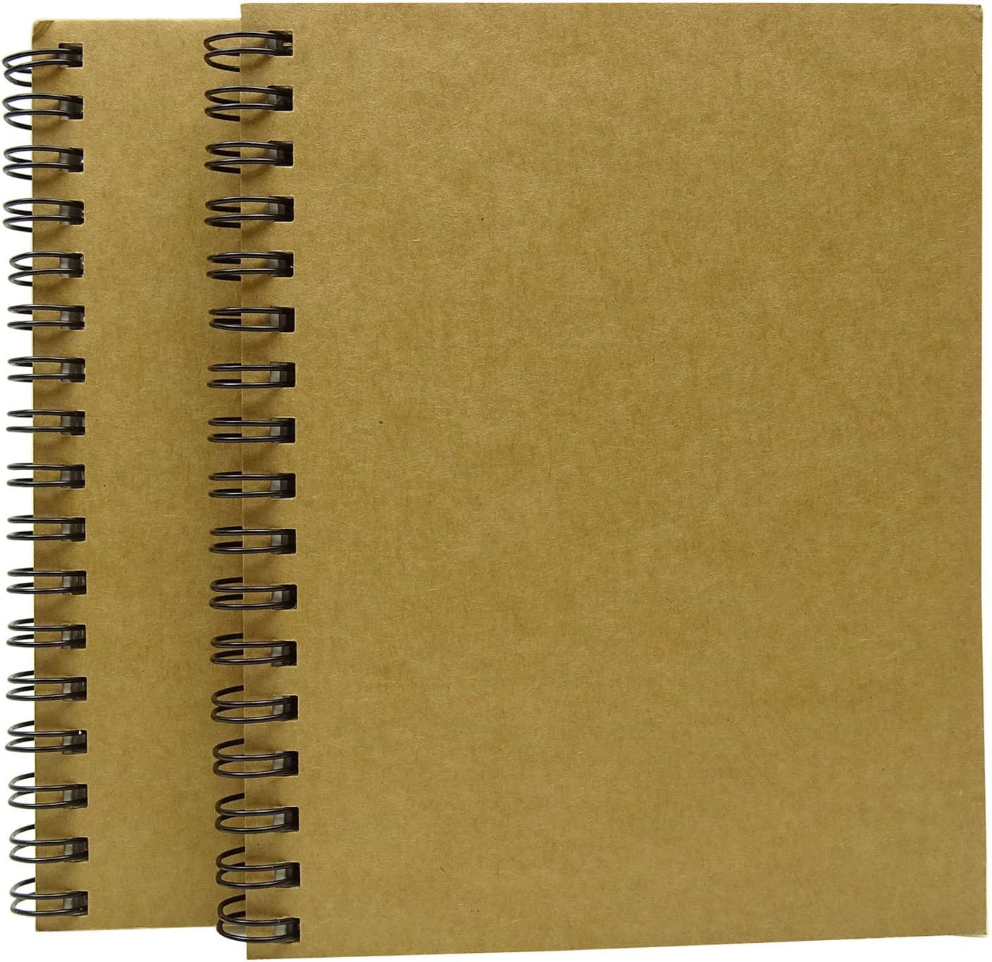 Zebra A6 Writing Pad Notebook Spiral Bound Recycled Kraft Paper Plain Pages Writing Notepad 70 Sheets - Pack of 2