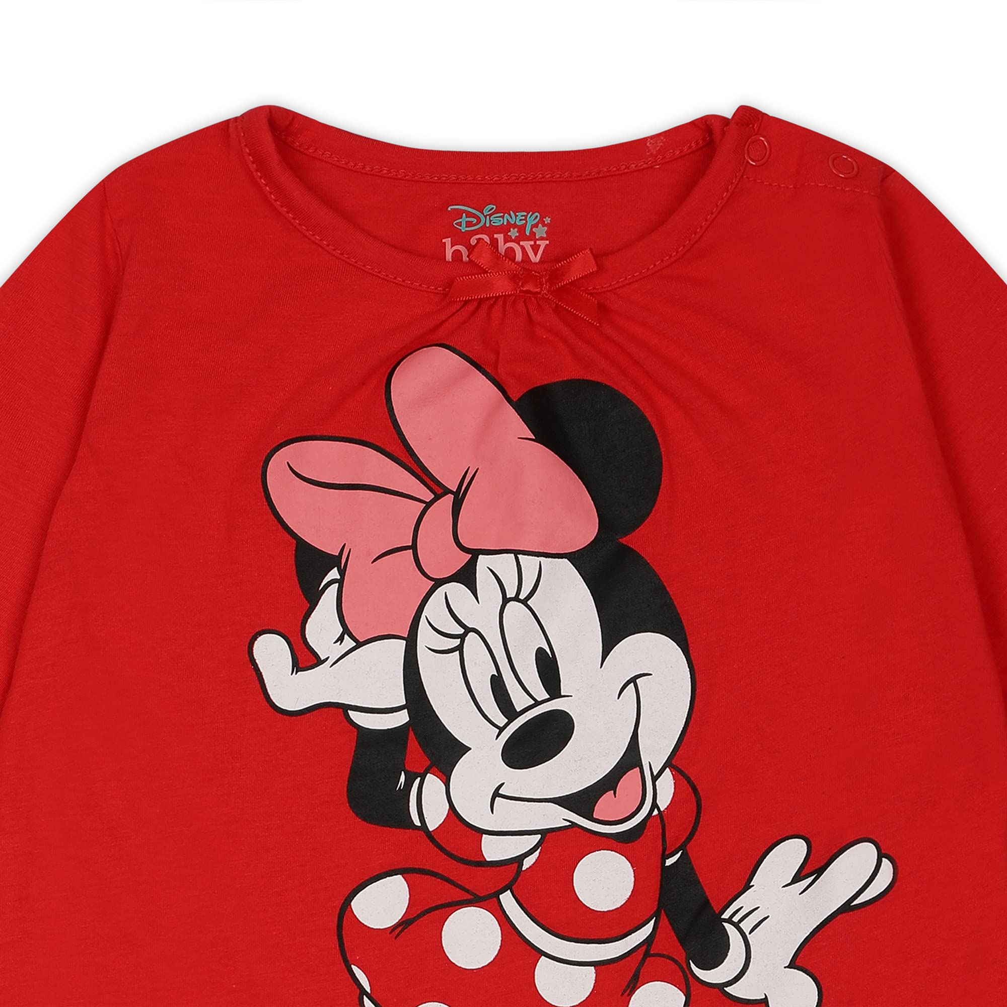 Disney Minnie Mouse zestaw 2 kombinezonów z długim rękawem, kombinezon dla noworodka i niemowląt, czerwono-biały