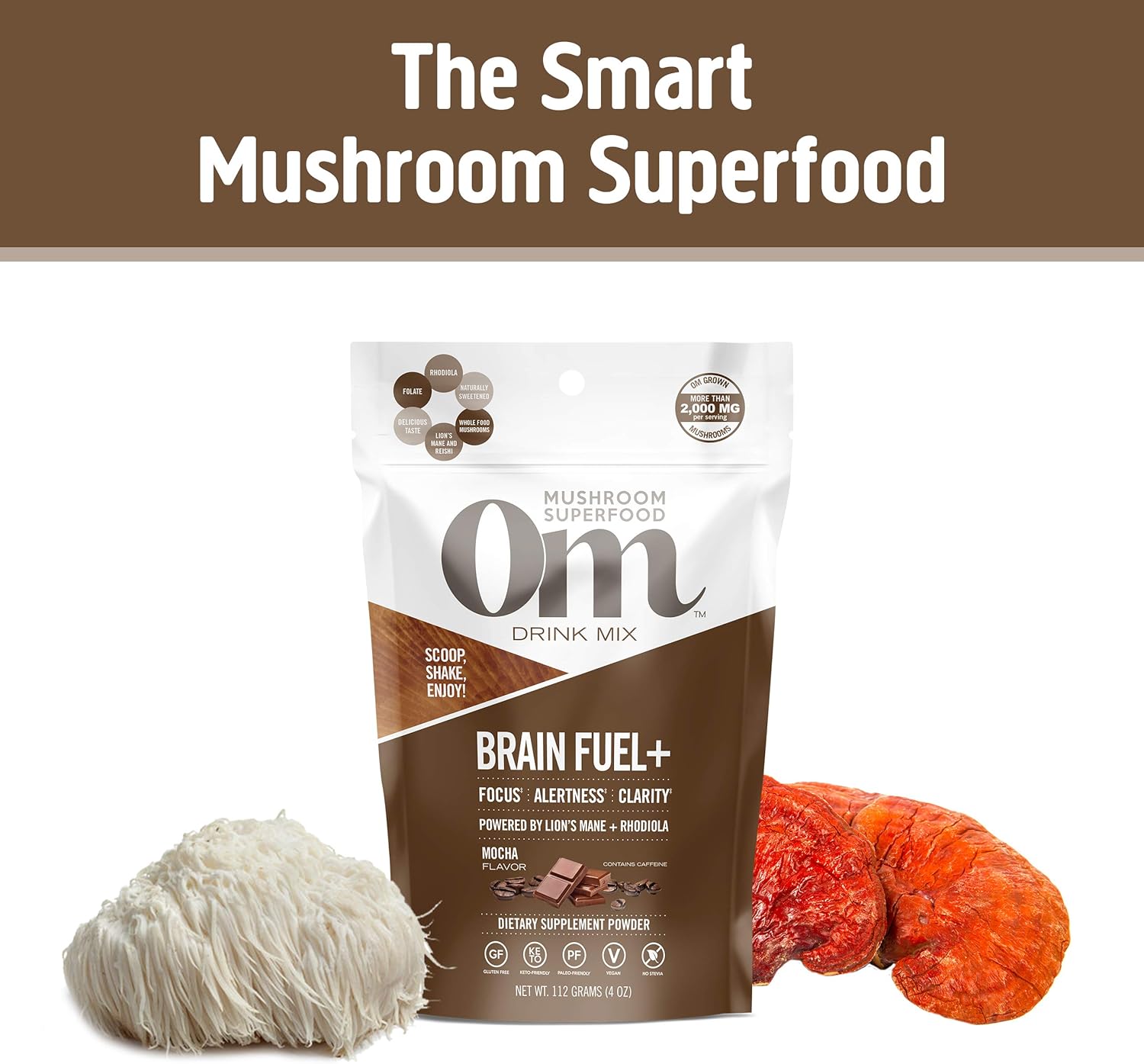 Buy Om Mushroom Superfood Brain Fuel Plus Mushroom Powder Drink Mix