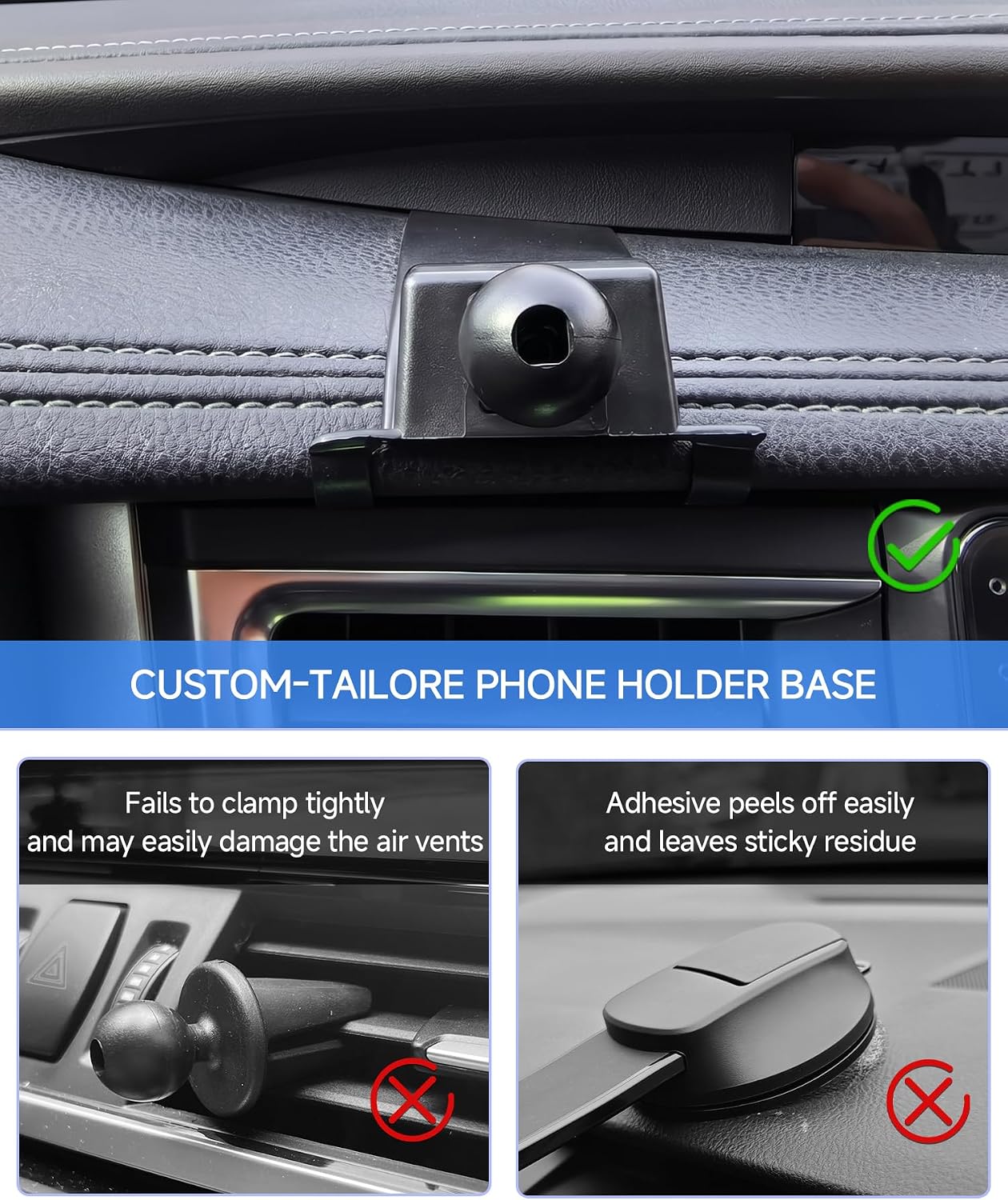 Qi2.2 Max 25W Fast Wireless Car Charger Phone Holder for 2014-2019 Toyota Highlander Accessories, 360° Rotation Phone Mount Compatible with MagSafe, Does Not Affect Air Vent