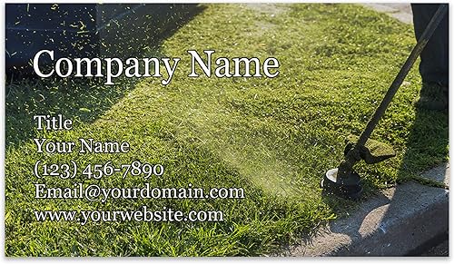 Vista 107 de Tarjetas de visita personalizadas, 3.5 x 2 pulgadas, paquete de 100 tarjetas gruesas y resistentes de 14 puntos, cuidado del césped, remoción