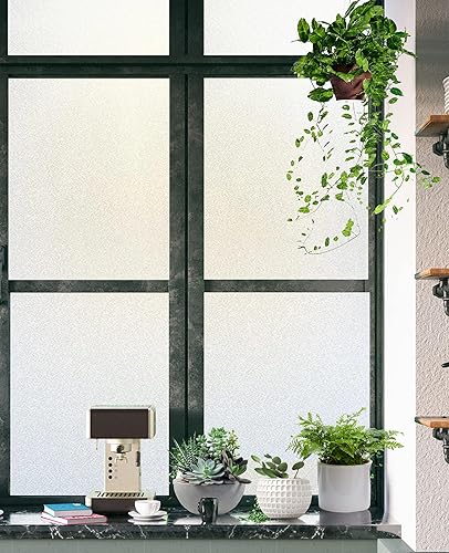 Miniatura 6 de Película adhesiva para ventana de vidrio esmerilado, película de privacidad para ventana de baño, película decorativa de privacidad para ventana de