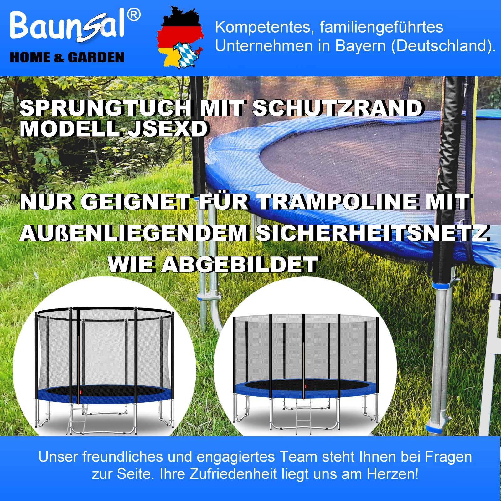 Trampolin Sprungtuch Ø 183 185 198 200 213 215 244 250 251 275 277 300 305 335 337 366 370 380 384 396 400 427 430 457 460 487 490 viele Größen Sprungmatte Ersatzsprungtuch Outdoor