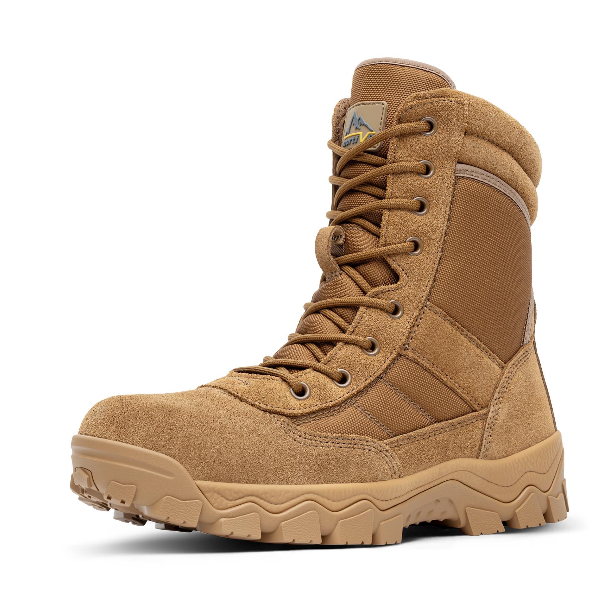 NORTIV 8 Men's Tactical Military Work Boots Side Zipper Outdoor Motorcycle Combat Boots 8 Inches 2.0 Trooper-pro