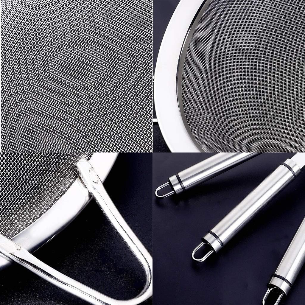Flour Sieve, Stainless Steel, Kitchen Sifter, Oil Strainer, Sugar Fine Mesh Screen, Baking Tools (Size : 16cm(6.3"))