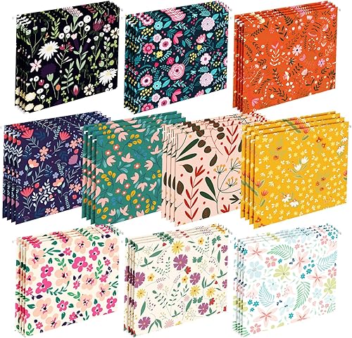 40 carpetas decorativas colgantes tamaño carta, bonitas carpetas de archivos de diseño, carpetas de archivos florales, organizador de carpetas de
