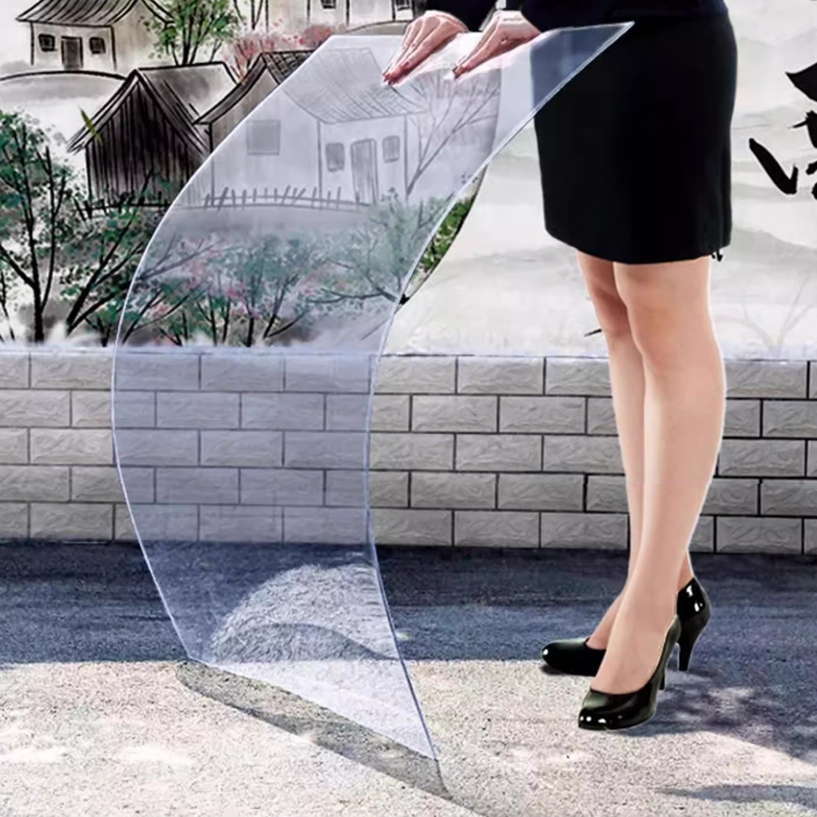 Plaque De Toiture Ondulée Transparente En Polycarbonate / PC Plastique Transparent De Haute Résistance Et Économique Pour Abri