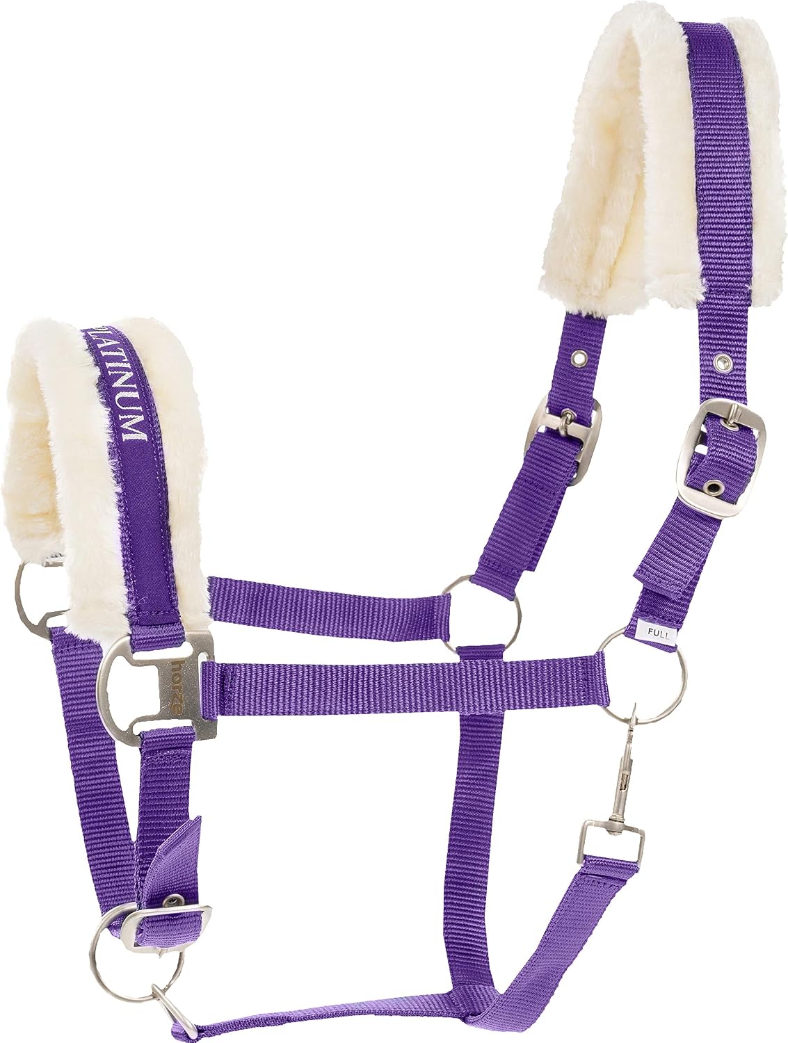 HORZE Howard Soft Fleece Padded Polyester Horse Halter - Easily Adjustable with Brushed Nickel Hardware