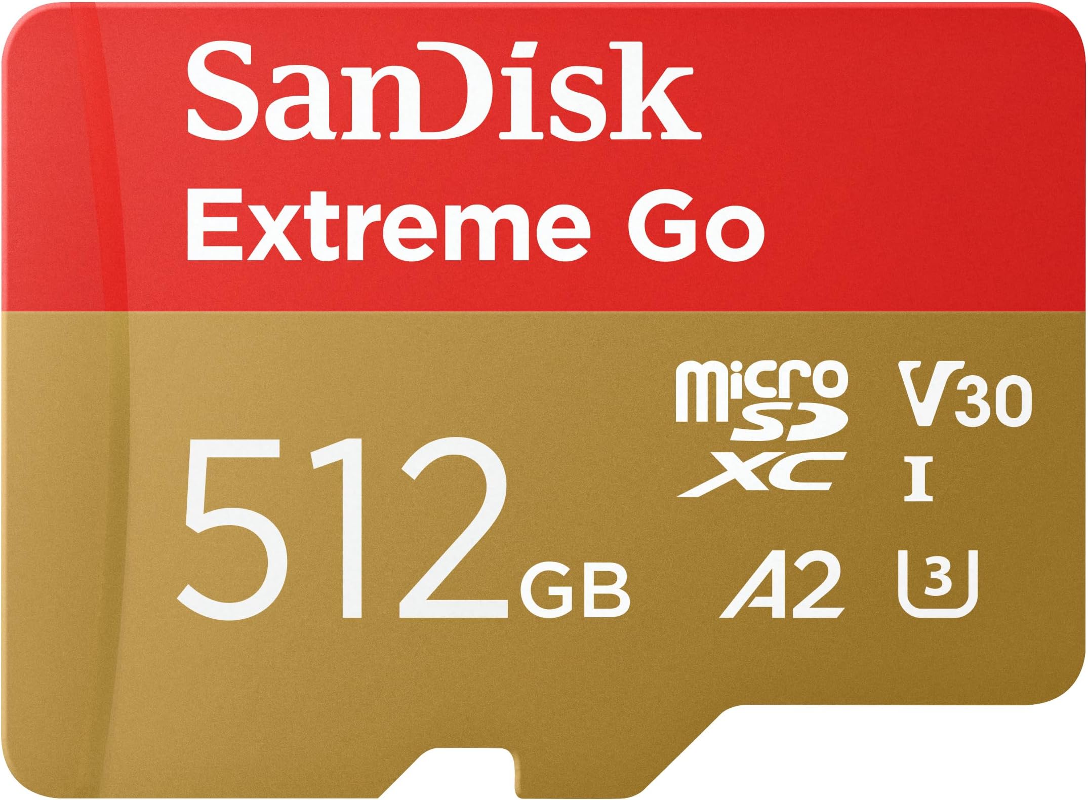 SanDisk 512GB Extreme Go micro SDXC card + SD adapter, (For Android Devices, Gaming Consoles, Drones, Action Cams, UHS-I, up to 200 MB/s, V30, 5K, 4K, UHD, Rescue PRO, Class 10, U3) For Amazon
