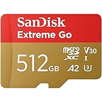 SanDisk 512GB Extreme Go scheda microSDXC + adattatore SD (per smartphones e Tablet Android)