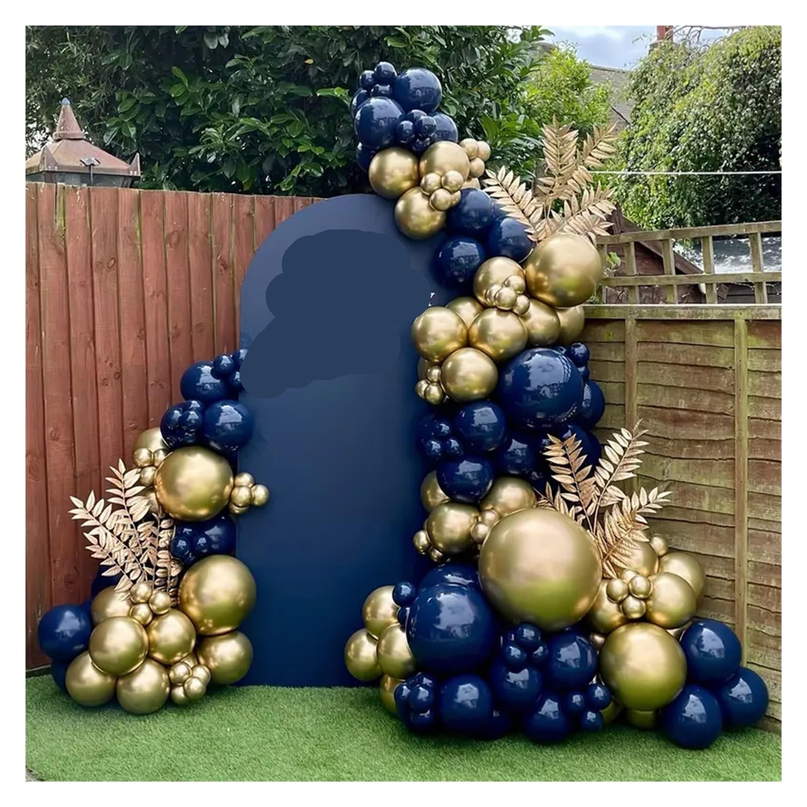 Kit De Arco Guirnalda Globos Dorados Metálicos Azules, Suministros Decoración for Fiesta Cumpleaños, Boda, Año Nuevo, 108 Uds Para Fiesta
