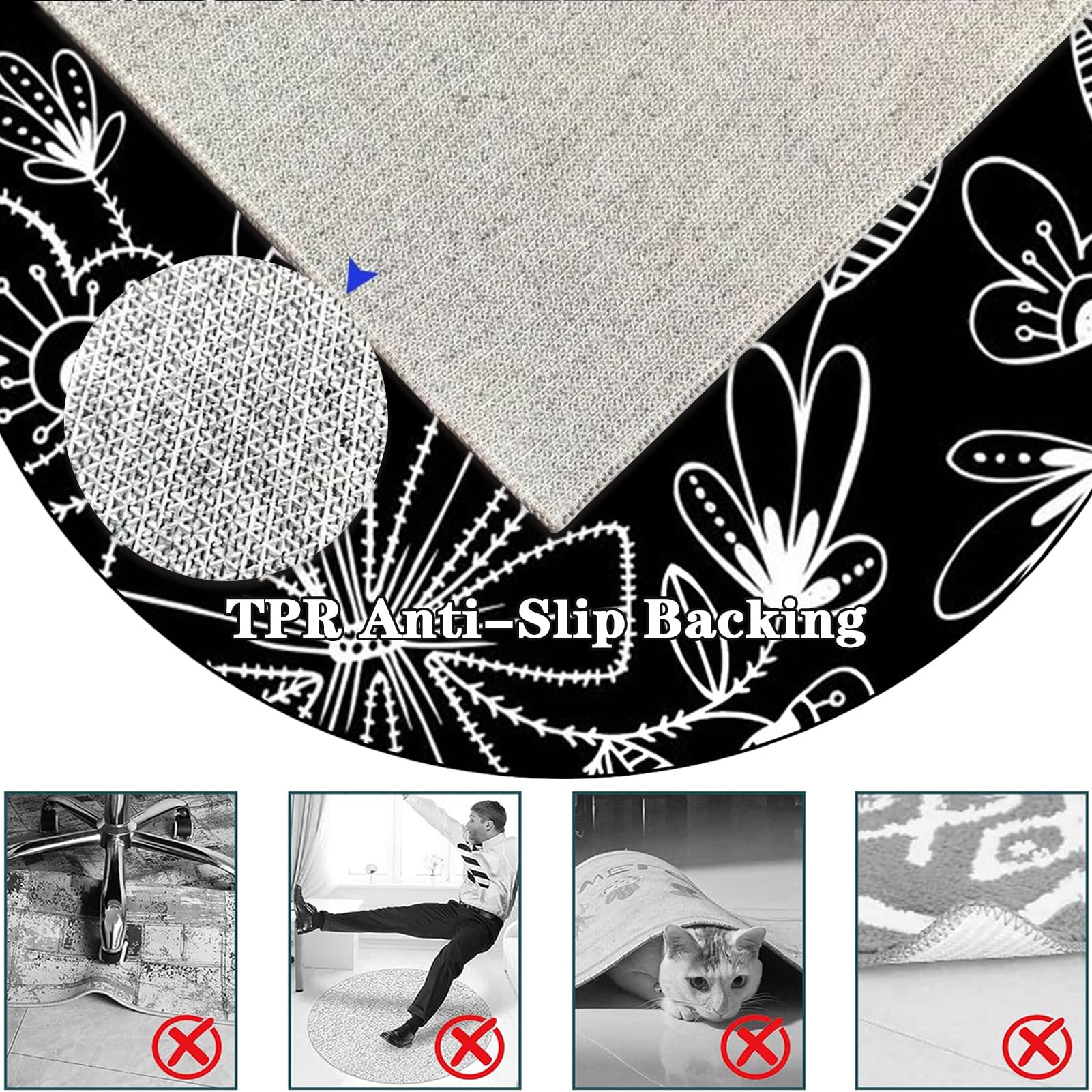 Tapete de escritorio para suelos de madera dura, tapete resistente para silla de oficina para suelos de pelo bajo, tapete grueso para silla de juegos, tapete protector de alfombra para parquet