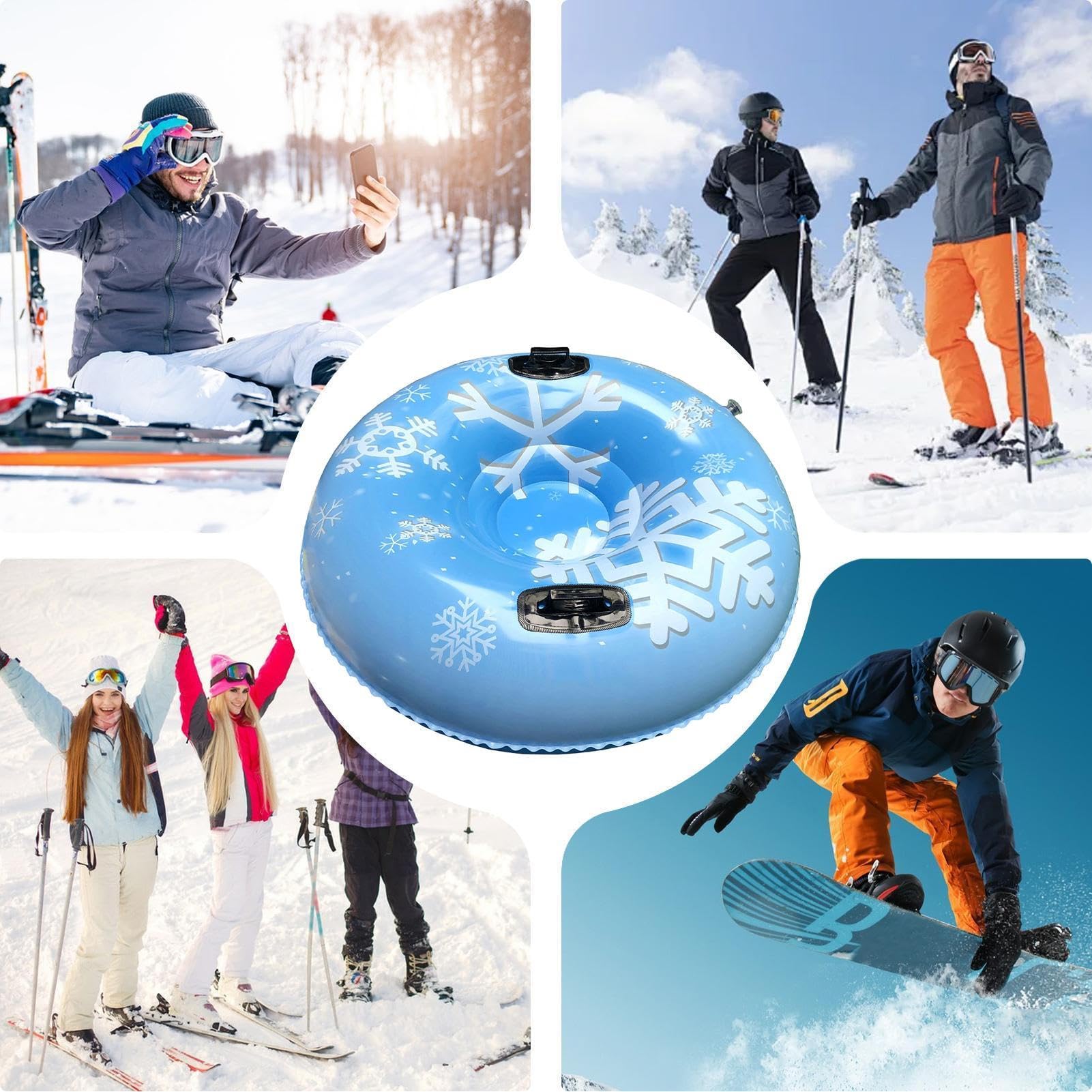 Tube à neige – Anneau de tube à neige gonflable – Anneau épais pour extérieur, allée, piscine, plage, rassemblement, fête, sport