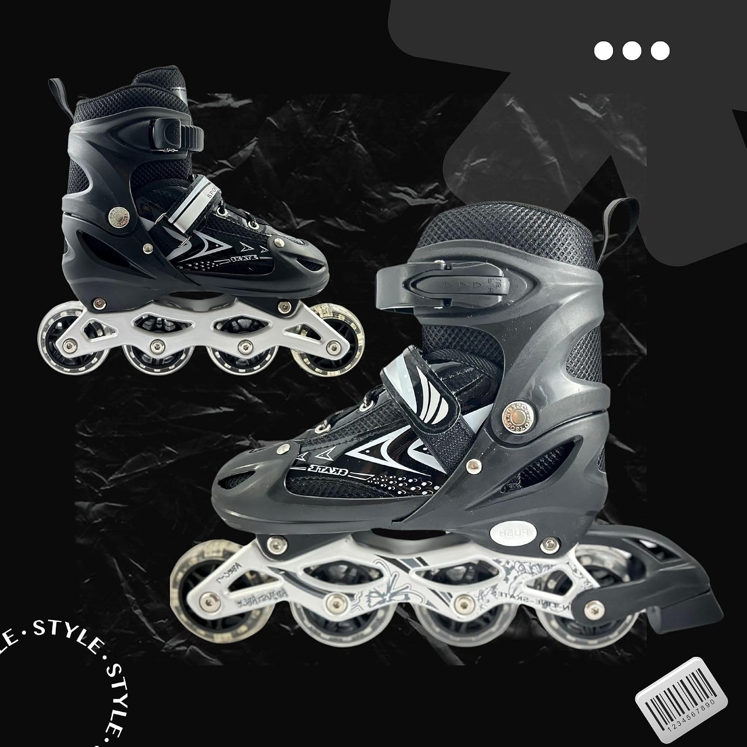Patins Roller Inline 4 Rodas Skates Ajustavél com Rodas Iluminadas Jovens e Adultos, Para iniciantes, Adequado para uso Interno e Externo Roller Quad Patins Roller Inline 4 Rodas Skates Ajustavél com Rodas Iluminadas Jovens e Adultos, Para iniciantes, Adequado para uso Interno e Externo Roller Quad