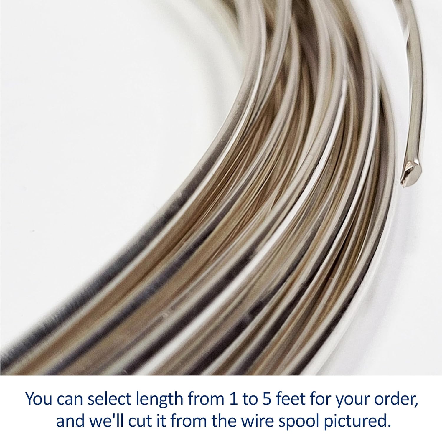 10 Gauge, Half-Round, Half Hard, 925 Sterling Silver Wire - 1 FT - for Jewelry Art from WIZART