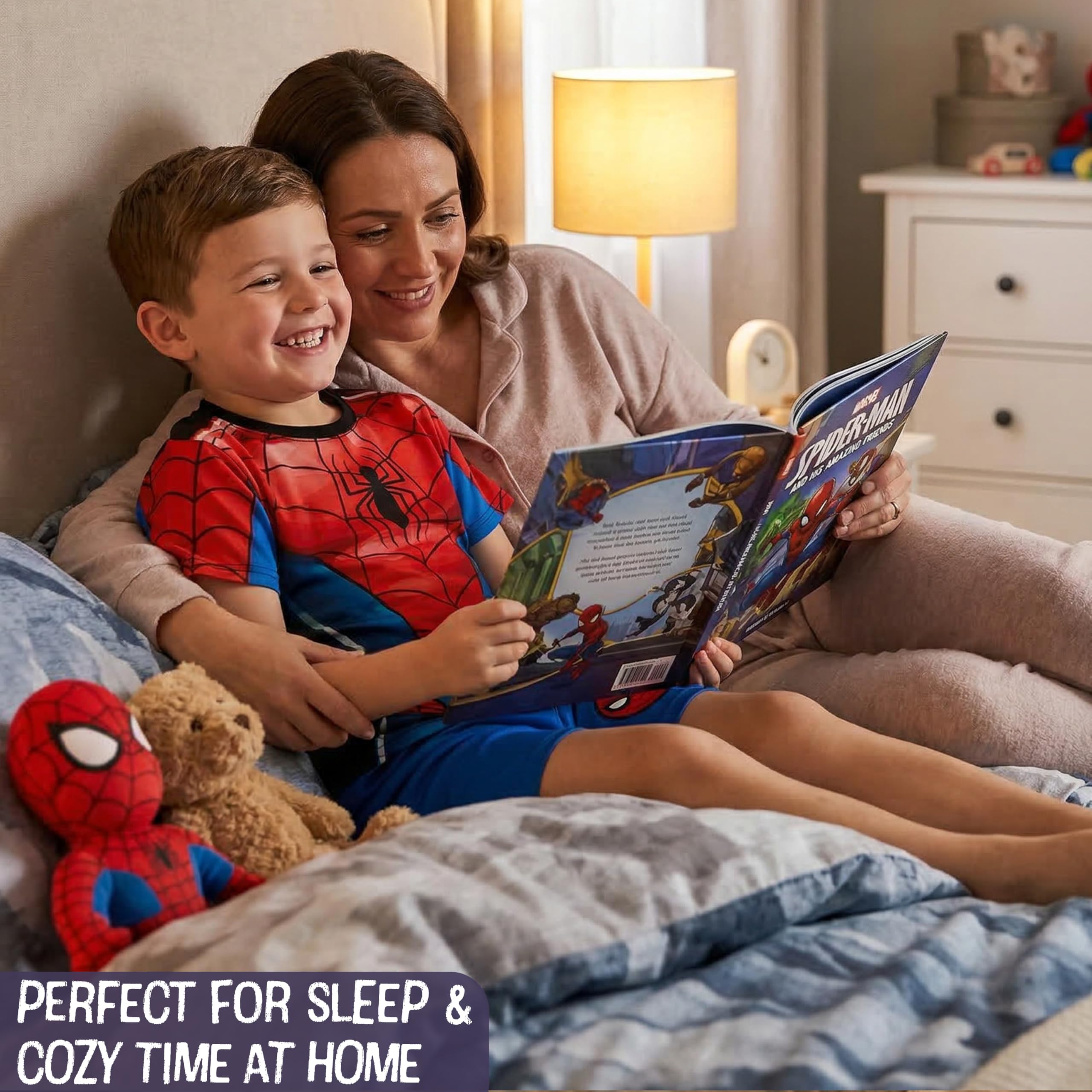 Marvel Spiderman Spidey y Sus Amigos Pijama Niño Conjunto Verano Camiseta Manga Corta Pantalón Corto Ropa Dormir Regalo