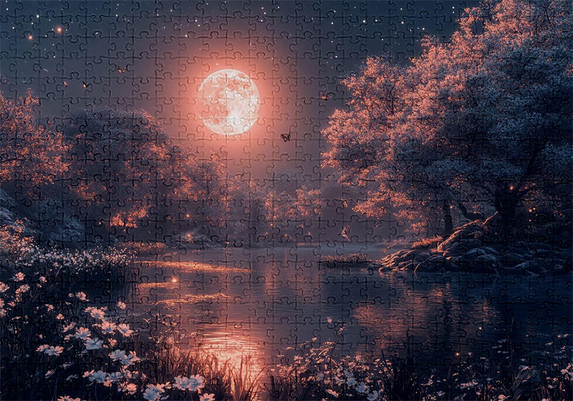 Puzzle 3000 elementów jezioro puzzle dla dorosłych drzewo 122 x 81 cm Unikalne rzemiosło klasyczne 3D drewniana układanka do rodzinnych gier aktywnych, układanka do samodzielnego wykonania nawet do