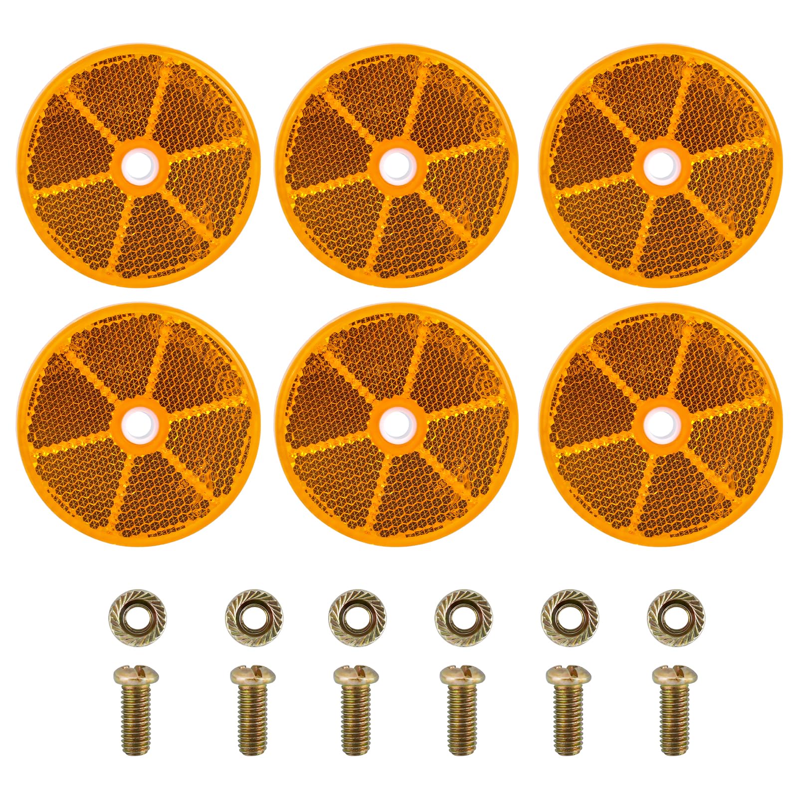 PHCOZY 4 Pcs Catadioptre Rond à Visser Diamètre 60 Mm Agréé ECE Pour