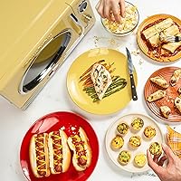 Vista 3 de Nostalgia Retro - Horno de microondas para encimera - Incluye 12 ajustes preprogramados y reloj digital - 0.9 pies cúbicos - 800 vatios - Amarillo