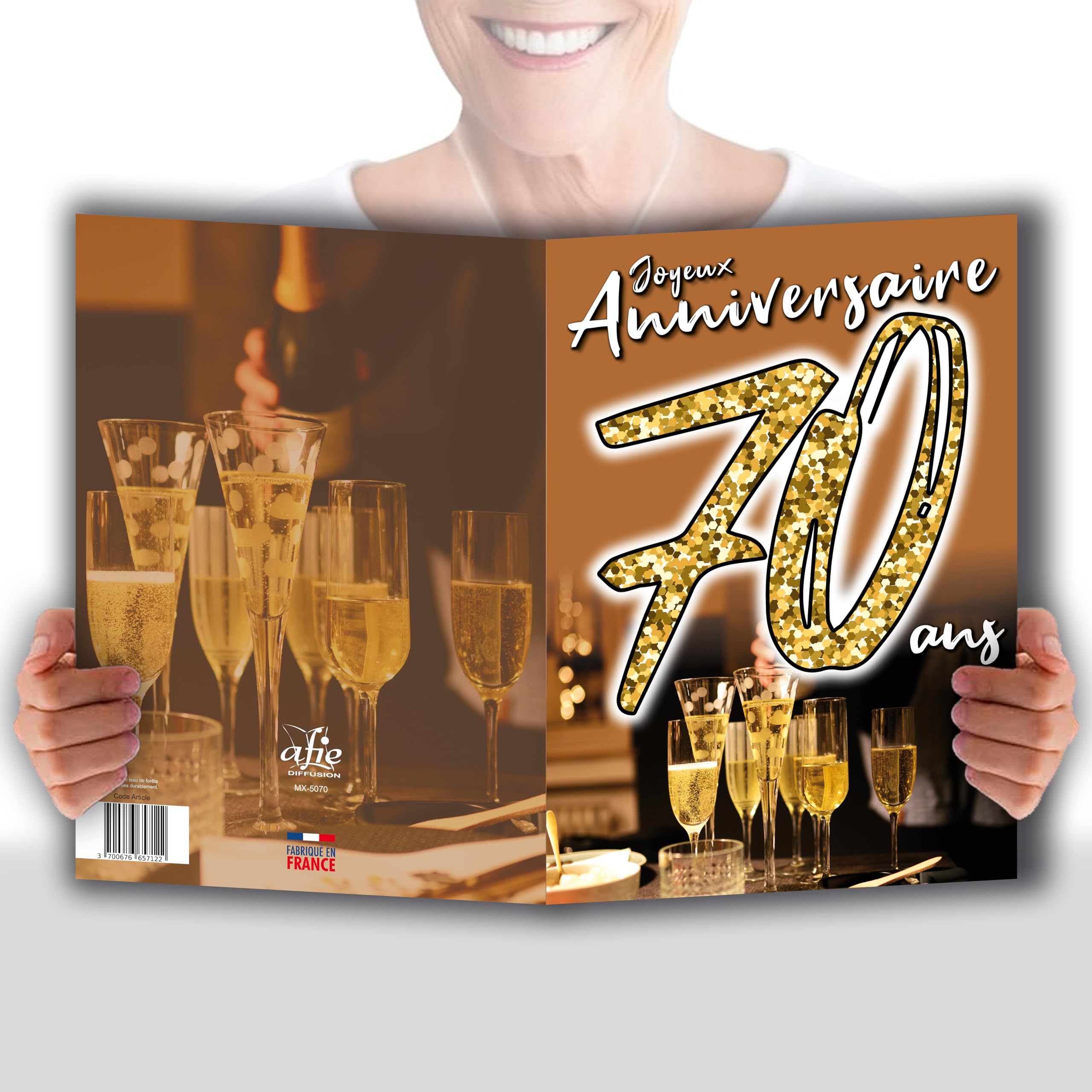 Riesen-Geburtstagskarte Zum 60. – Goldene Zahlen, Feuerwerk & Champagner
