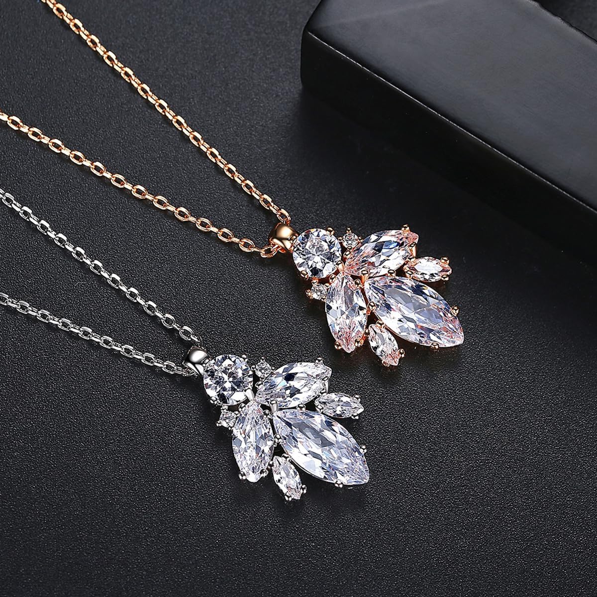 14K Gold Minimalist Marquise Moissanite Pendant Necklace for Women, Sleek Jewelry for Everyday Sophistication
