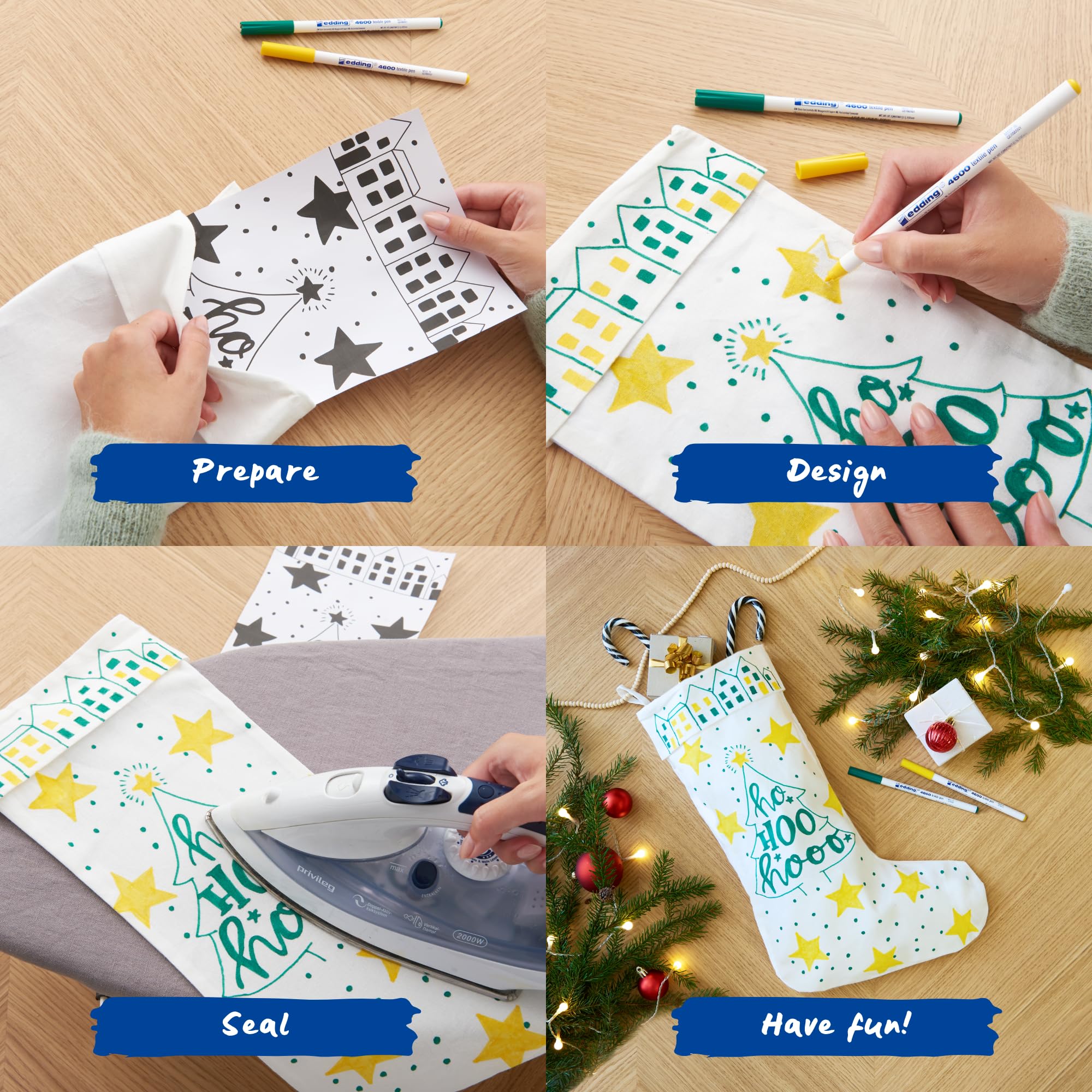 edding 4600 pisak tekstylny – zestaw 10 kolorów (fun) – zaokrąglony, 1 mm – marker do materiału odporny na pranie (60°C) – marker do tkanin