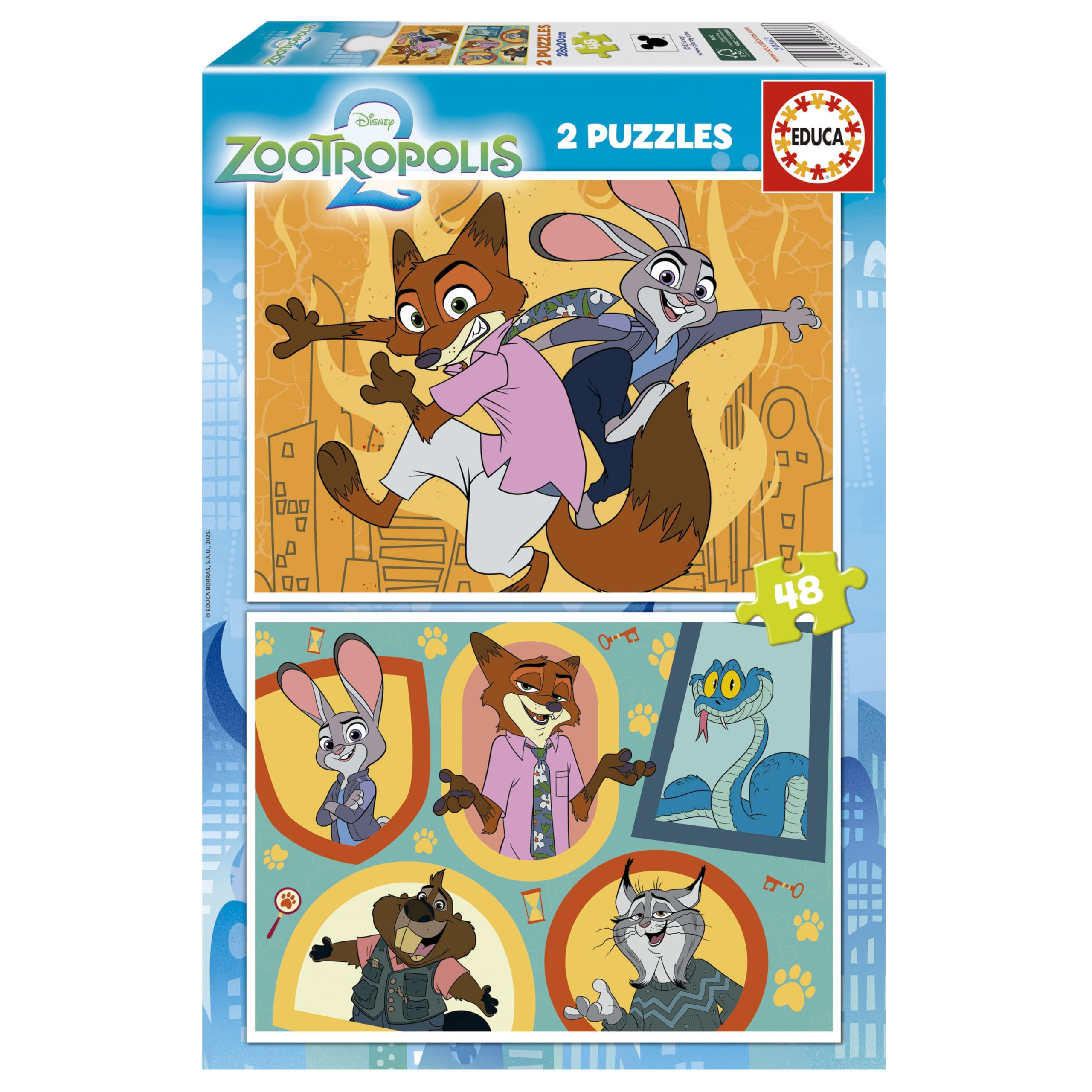 Educa - Zootrópolis 2 | Set de 2 Puzzles Infantiles con 48 Piezas | Recomendados a Partir de 4 5 6 años (20463)