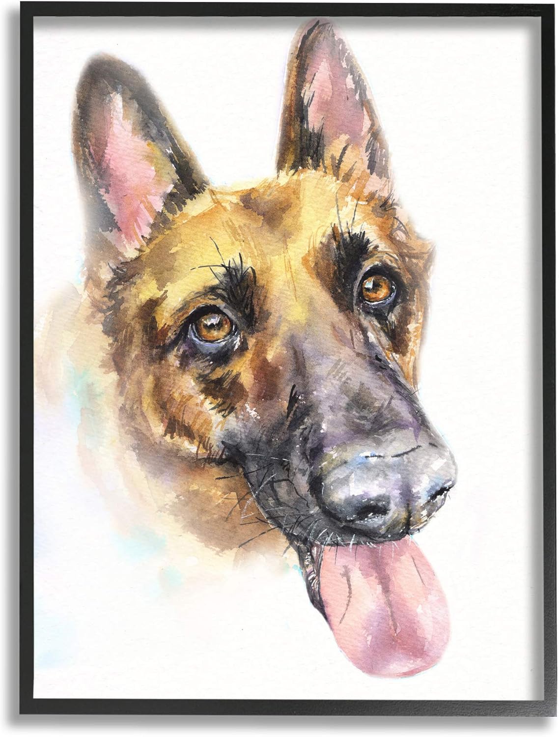 Stupell Industries German Shepard Pet Dog Tongue Out Portrait