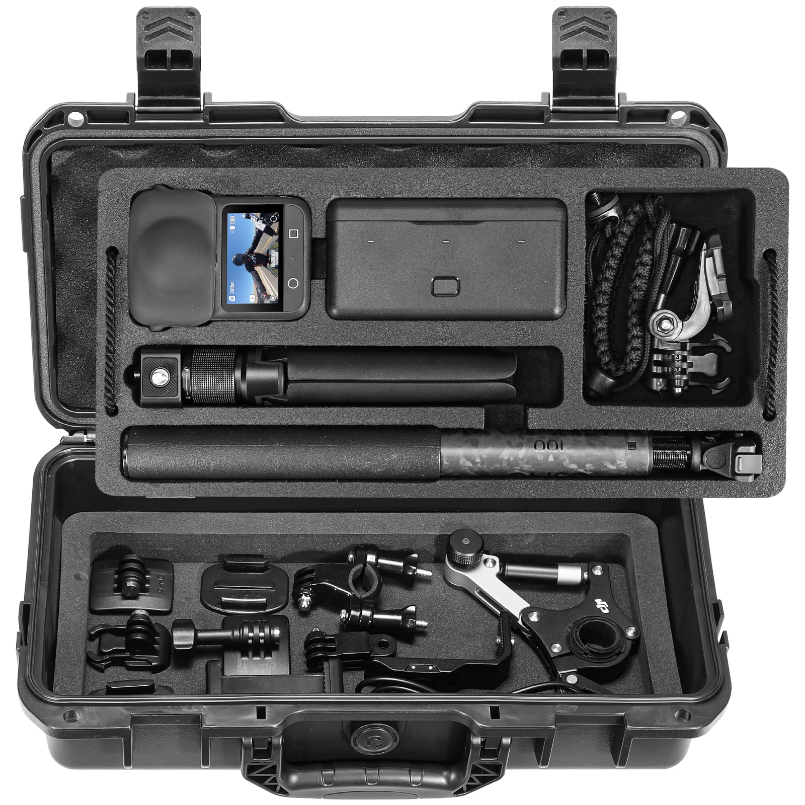 AMAZEAR Osmo 360 Housse rigide, double couche IP67 étanche antichoc pour DJI Osmo 360 Adventure Combo Accessoires, housse portable compacte légère